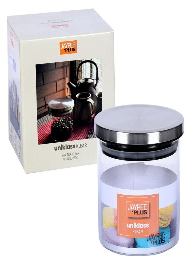 جايبي بلس علبة تخزين مطبخ دائرية شفافة من جاي بي بلس يونيكلاس كلير مصنوعة من زجاج البوروسيليكات، مزودة بغطاء محكم الإغلاق، مثالية لحفظ البسكويت والوجبات الخفيفة والبقوليات والفواكه المجففة. قابلة للتكديس، تحافظ على الروائح، آمنة للاستخدام في الميكروويف، مصنوعة من مواد غذائية عالية الجودة، سعة 490 مل، شفافة. - Image 5